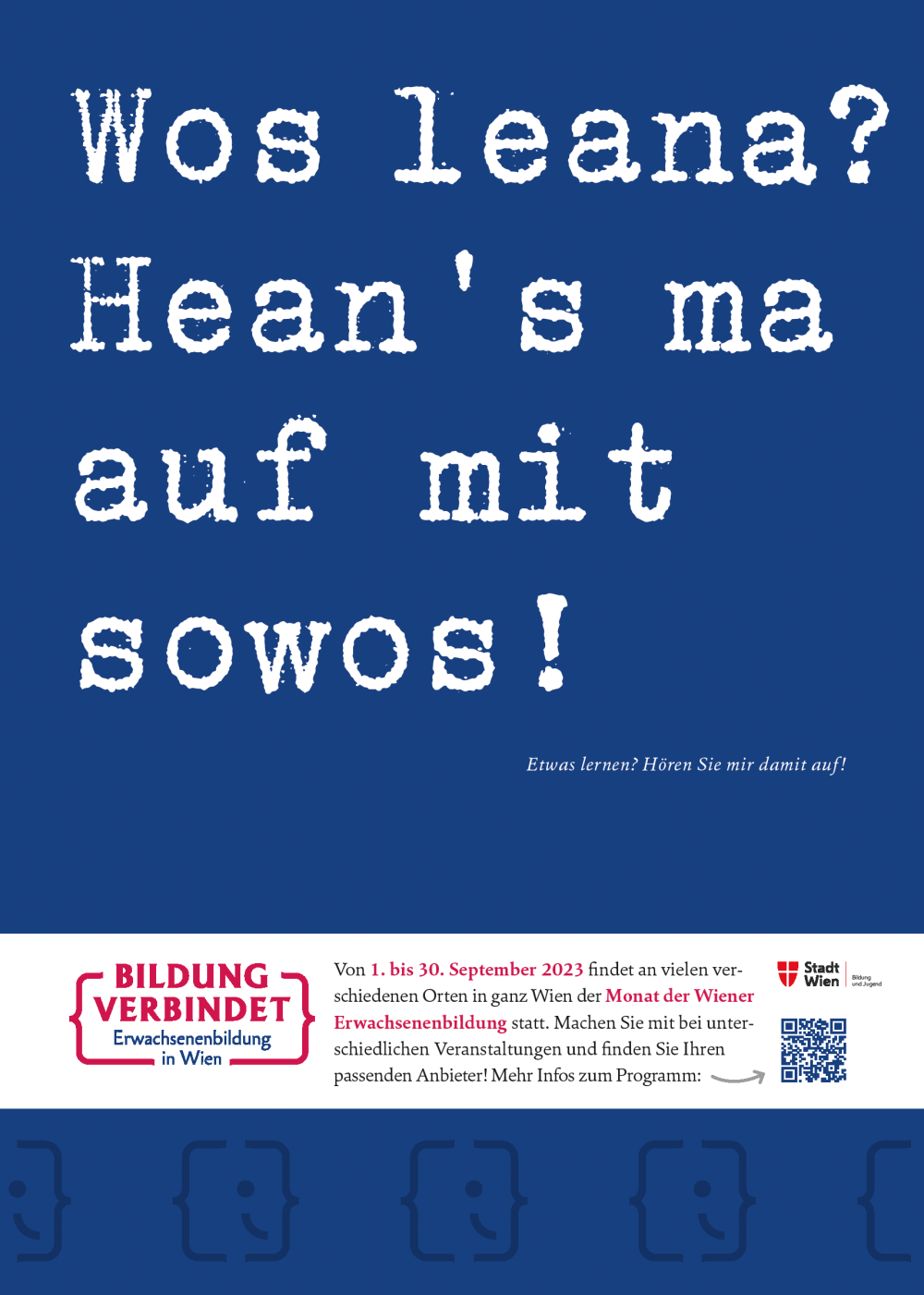 Plakatsujet für den Monat der Wiener Erwachsenenbildung im September 2023